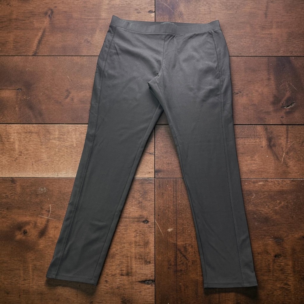 NEW Grace Elements Black Ponte Pant Size 14 Pull On Slim Leg Trousers Yoga